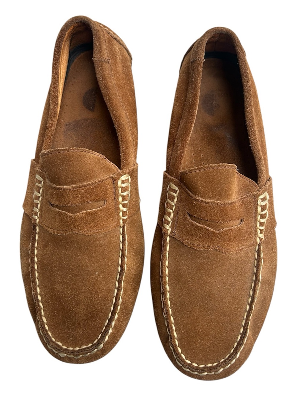 Polo Ralph Lauren Brown Tan Suede Leather Penny Loafers Men’s 8 Quiet Luxury
